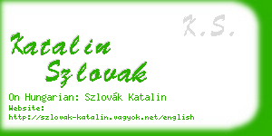 katalin szlovak business card